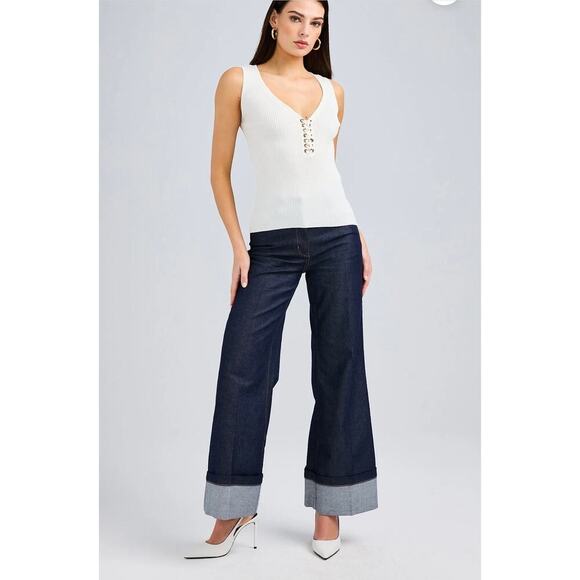 Generation Love Tops - Generation Love Ribbed White Cross Tank size XS